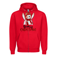 Red beary christmas Zipper Hoodie - CowGirlArtShop