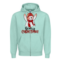 Seafoam beary christmas Zipper Hoodie - CowGirlArtShop