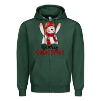 Sports Green beary christmas Zipper Hoodie - CowGirlArtShop