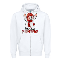 White beary christmas Zipper Hoodie - CowGirlArtShop