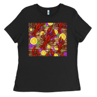 Black mardi gras crawfish and lemons Ladies Tee - Jasminsmagicworld