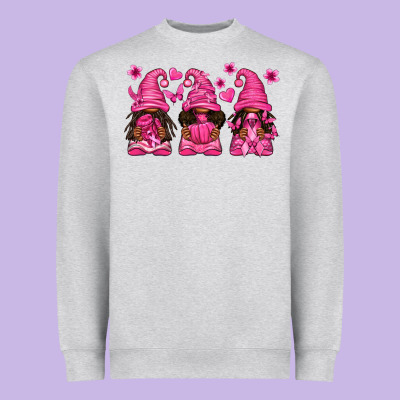 Breast Cancer Afro Gnomies Heavyweight Sweatshirt Designed By Texasbilliewilder