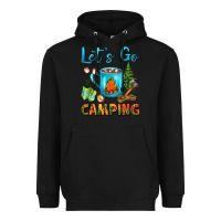 Black Let's Go Camping Coffee Mug Heavyweight Hoodie - FaDigitalArtStudio