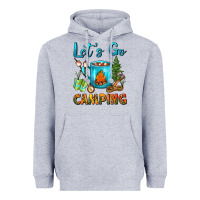 Heather Grey Let's Go Camping Coffee Mug Heavyweight Hoodie - FaDigitalArtStudio