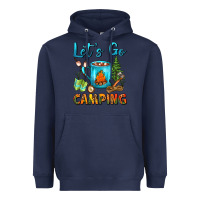 Navy Let's Go Camping Coffee Mug Heavyweight Hoodie - FaDigitalArtStudio