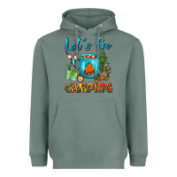 Sage Let's Go Camping Coffee Mug Heavyweight Hoodie - FaDigitalArtStudio