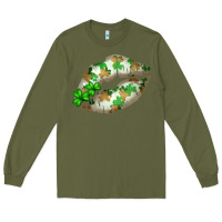 Army Green St. Patricks Day White Lips Long Sleeve Tee - Bettercallsaul