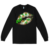 Black St. Patricks Day White Lips Long Sleeve Tee - Bettercallsaul