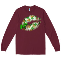 Burgundy St. Patricks Day White Lips Long Sleeve Tee - Bettercallsaul