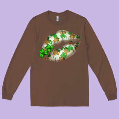 St. Patricks Day White Lips Long Sleeve Tee Designed By Bettercallsaul
