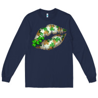 Navy St. Patricks Day White Lips Long Sleeve Tee - Bettercallsaul