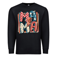 Black 4th of July mama with lightning bolt Premium Sweatshirt - FaDigitalArtStudio