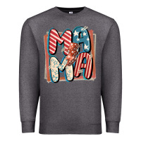 Charcoal Heather 4th of July mama with lightning bolt Premium Sweatshirt - FaDigitalArtStudio