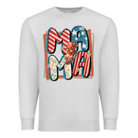 Dove Grey 4th of July mama with lightning bolt Premium Sweatshirt - FaDigitalArtStudio