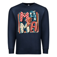 Navy 4th of July mama with lightning bolt Premium Sweatshirt - FaDigitalArtStudio