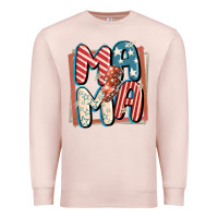 Pale Pink 4th of July mama with lightning bolt Premium Sweatshirt - FaDigitalArtStudio