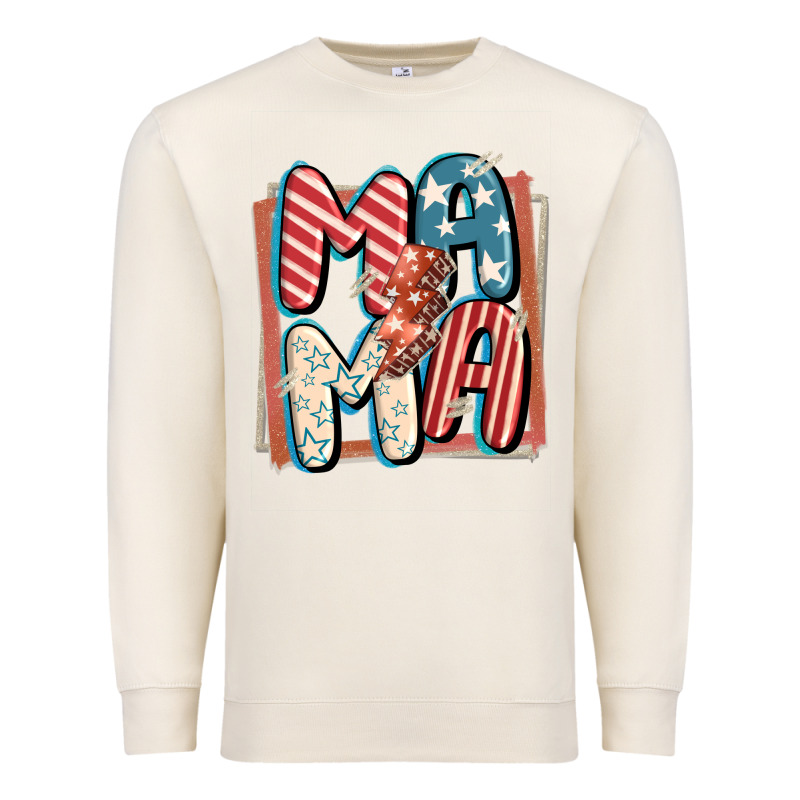 4th Of July Mama With Lightning Bolt Premium Sweatshirt by FaDigitalArtStudio | Teevron