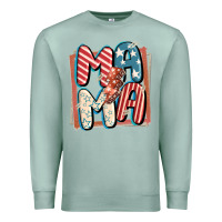 Seafoam 4th of July mama with lightning bolt Premium Sweatshirt - FaDigitalArtStudio