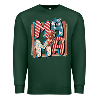 Sports Green 4th of July mama with lightning bolt Premium Sweatshirt - FaDigitalArtStudio