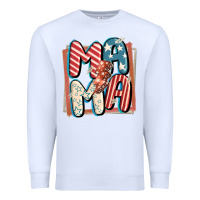 White 4th of July mama with lightning bolt Premium Sweatshirt - FaDigitalArtStudio