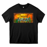 Black western desert darlin sunset cactus leopard serape   license plate tem Heavy Core Tee - BarkalooDesign