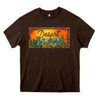 Chocolate Brown western desert darlin sunset cactus leopard serape   license plate tem Heavy Core Tee - BarkalooDesign