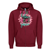 Burgundy fight believe hope survive cancer awareness Zipper Hoodie - CowGirlArtShop