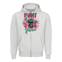 Fight Believe Hope Survive Cancer Awareness Zipper Hoodie | Teevron