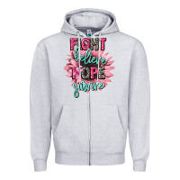 Heather Grey fight believe hope survive cancer awareness Zipper Hoodie - CowGirlArtShop