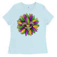 Baby Blue mardi gras carnival sunflower Ladies Tee - Jasminsmagicworld