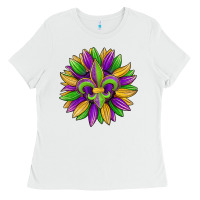White mardi gras carnival sunflower Ladies Tee - Jasminsmagicworld