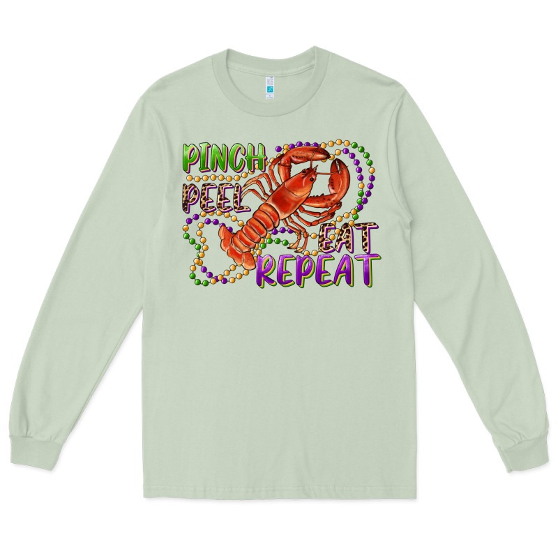 Pinch Peel Eat Repeat Crawfish Long Sleeve Tee by RanaPortraitStore | Teevron