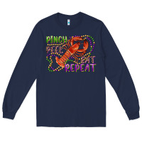 Navy pinch peel eat repeat crawfish Long Sleeve Tee - RanaPortraitStore