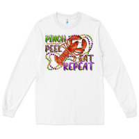 White pinch peel eat repeat crawfish Long Sleeve Tee - RanaPortraitStore