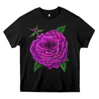 Black Celestial Rose Heavy Core Tee - LillyAllenDesigns