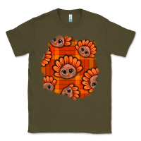 Army Green Thanksgiving Turkey With Tartan Patch Classic Tee - BundleAndBundleShop