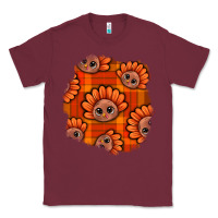 Burgundy Thanksgiving Turkey With Tartan Patch Classic Tee - BundleAndBundleShop