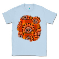 Dusty Blue Thanksgiving Turkey With Tartan Patch Classic Tee - BundleAndBundleShop