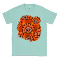 Seafoam Thanksgiving Turkey With Tartan Patch Classic Tee - BundleAndBundleShop