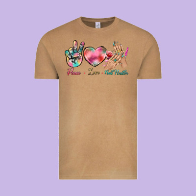 Peace Love Nail Hustler Vintage Tee Designed By Bundleandbundleshop