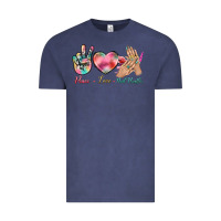 Vintage Denim Peace Love Nail Hustler Vintage Tee - BundleAndBundleShop