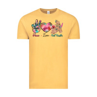 Vintage Mustard Peace Love Nail Hustler Vintage Tee - BundleAndBundleShop