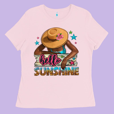 Hello Sunshine Ladies Tee Designed By Nancycooperartshop