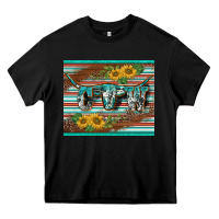 Black western cow serape leopard sunflowers mousepad Heavy Core Tee - BarkalooDesign