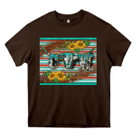 Chocolate Brown western cow serape leopard sunflowers mousepad Heavy Core Tee - BarkalooDesign