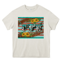 Cream western cow serape leopard sunflowers mousepad Heavy Core Tee - BarkalooDesign