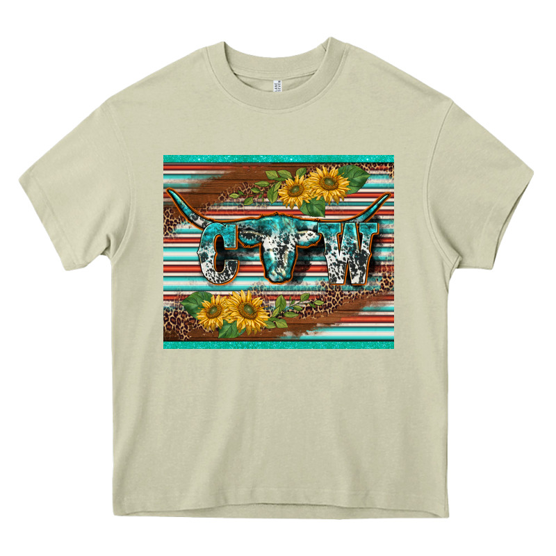 Western Cow Serape Leopard Sunflowers Mousepad Heavy Core Tee by BarkalooDesign | Teevron