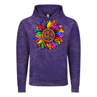 Cloud Purple Pride LGBTQ+ Sunflower With Peace Vintage Hoodie - BundleAndBundleShop