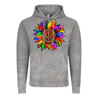 Cloud Rock Pride LGBTQ+ Sunflower With Peace Vintage Hoodie - BundleAndBundleShop