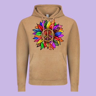 Pride Lgbtq+ Sunflower With Peace Vintage Hoodie Designed By Bundleandbundleshop